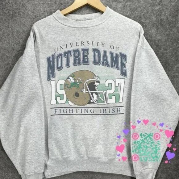 VTG University of Notre Dame Sweatshirt, Notre Dame Fighting Irish Shirt - Picture 1 of 2